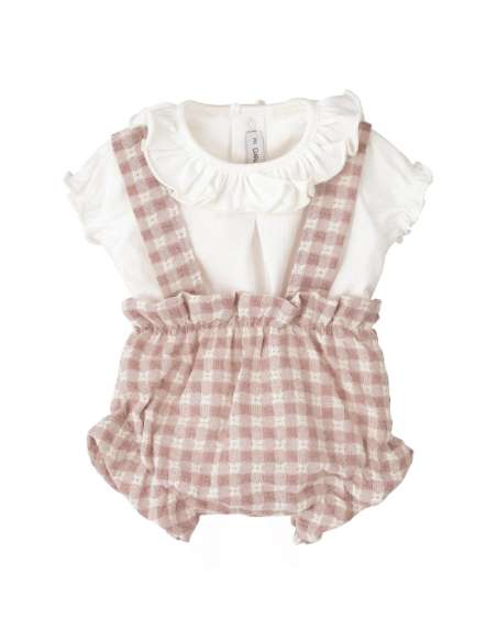 Gingham Baby Girl Romper & Tee image 1
