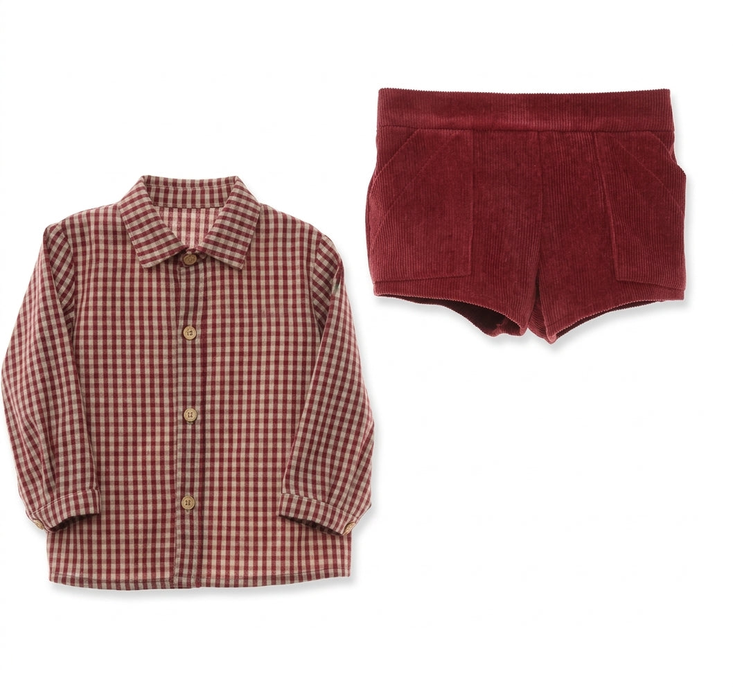 Gingham & Corduroy Statement Set