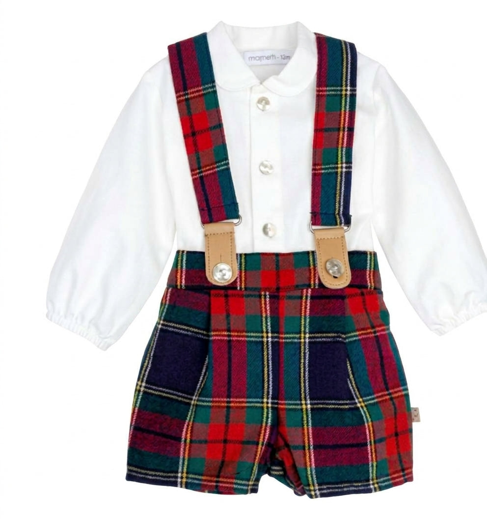 Plaid Suspender Set