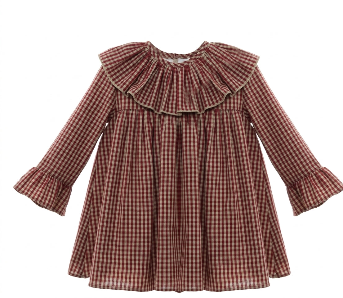 Gingham Statement Dress With Bow