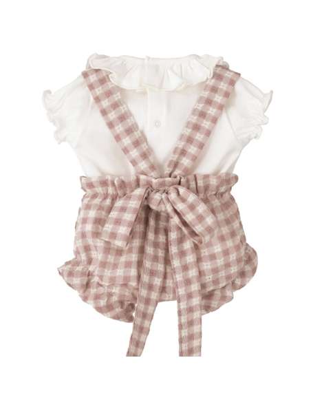 Gingham Baby Girl Romper & Tee image 2