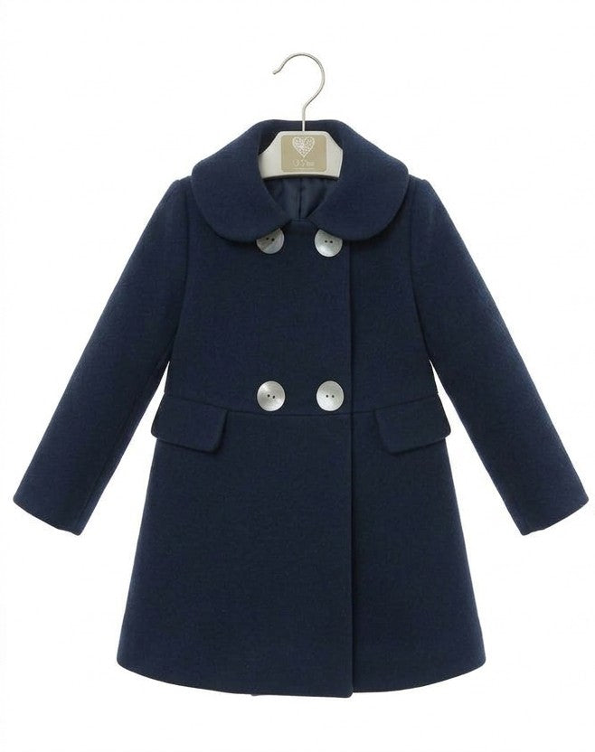 Classic Navy Peter Pan Collar Coat
